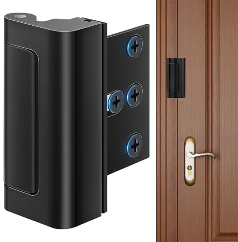 Home Security Door Reinforcement Lock, Geyrut Reinforcement Door Lock Upgraded Front Door Locks for Kids Safety Extra Front Doors Security Devicesn for Inward Swinging Inside Door