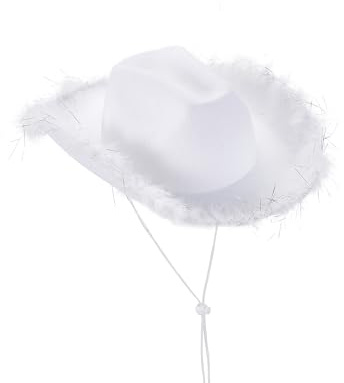 LYSINK Cowboyhut für Damen, Diamanté Quasten Cowgirl-Hut, Strass-Fransen Cowboyhüte, Rave Bachelor-Party-Zubehör, Einheitsgröße
