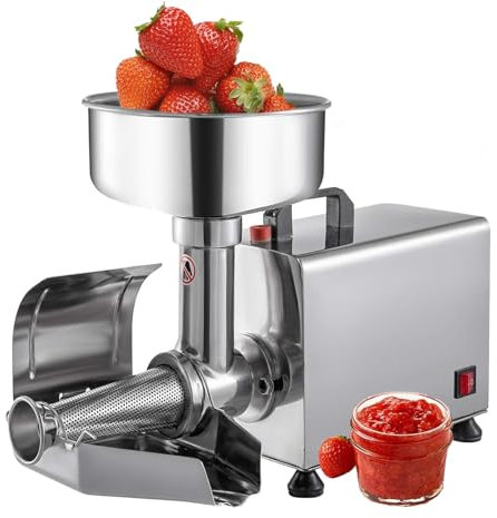 Kindevieft Macchina Elettrica per Scolare I Pomodori, Macchina per La Produzione di Salsa di Pomodoro, Macchina per La Macinatura dei Pomodori, Pressa per Pomodori in Acciaio Inox E Scolapasta