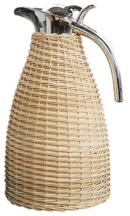 Gvvsjgdbis High-Capacity Rattan ThermosTea Carafe, Portable Coffee Thermal Carafe, Ideal for Travel & Outdoor Use