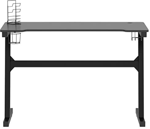 Gaming-Schreibtisch mit LED und Z-Gestell Schwarz 110x60x75 cm Study Table Gaming Schreibtisch Kleiner Schreibtisch Dining Table für Küche Arbeitszimmer Wohnbereich Schlafzimmer
