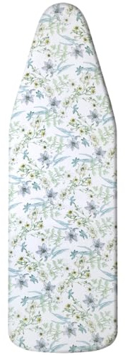 Housse de planche à repasser 135 x 56 cm avec fermeture réglable - Rembourrage épais - En coton résistant aux brûlures - Facile à installer pour protéger la planche à repasser