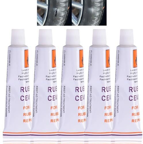 5Pcs Tire Plug Glue,Rubber Glue for Tyres,Bike Tyre Repair Kit,Adhesive Rubber Glues,Car Tire Repair Liquid,Tyre Repair Sealant,Black Tyre Repair,Car Rubber Repair Tire Glue,Tire Repair Adhesive