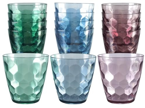 12 PCS Plastic Wine Glasses,Drinking Glasses Reusable,325 Ml Picnic Glasses,Stackable Glasses Drinking and Plastic Cups are Perfect for Picnics,Barbecues, Poolside Activities, Camping, and Parties