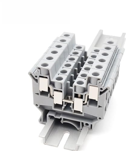 UDK-10 Schraubverbinder, 4-adrig, 10 mm², elektrischer DIN-Schienenklemmenblock, 2 Eingangs-/Ausgangs-Durchführungsklemmen UDK10 (10 Stück)