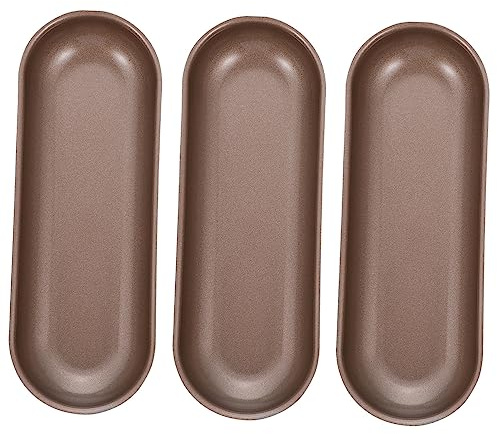 Zerodeko 3piezas Molde Para Hornear Pan y Hot Dogs Al Carbono Resistente Con Revestimiento Antiadherente Para Horno Doméstico Bandeja Para Repostería De Molde