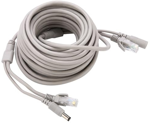 Generic Ethernet -CCTV -Kabel, 1 X RJ 45 Männlich / 2,1 X 5,5 Mm Leistung Weibliches CCTV Kabel für Home IP Kamera (15M)