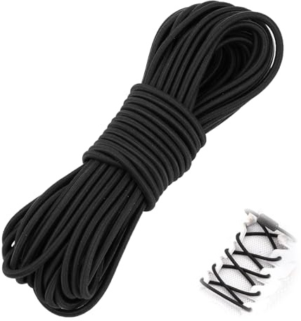 Elastische Gummischnur, Rund Gummiseil 3 mm x 10 m, Vielseitig Expanderseil | Gummiband Schwarz Bungee cord für Zelte, Plane, Camping, Netz, Banner