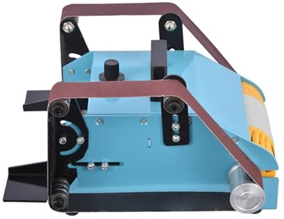 Mini Ponceuse à Bande électrique 950 W, polisseuse multifonctionnelle à Double tête, Ponceuse à Bande de Table avec poignée, Vitesse réglable, pour métal et Bois