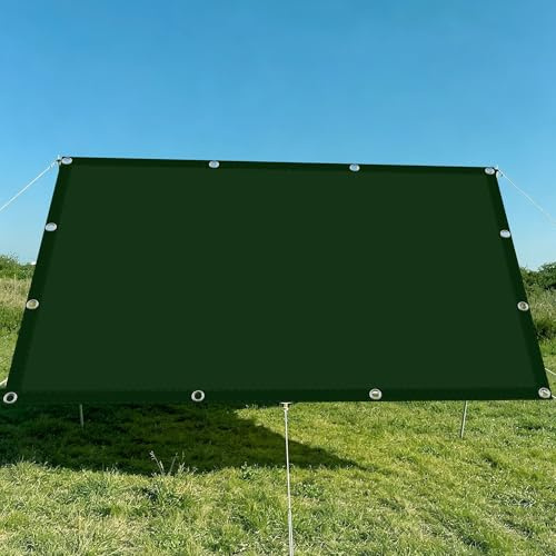 Vela Ombreggiante 6 x 8 m Impermeabile Tendalino Parasole Idrorepellente e Antivento per Esterno Giardino Terrazza Colore, Verde Scuro