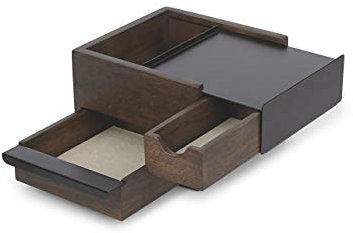 Umbra Mini Stowit Portagioie, Legno Di Hevea, Nero/Noce, 17 X 11 X 16.51 Cm