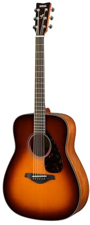 Yamaha FG800 the iconic beginner's acoustic guitar with an authentic sound for adults and teenagers, 4/4 wooden guitar in brown sunburst