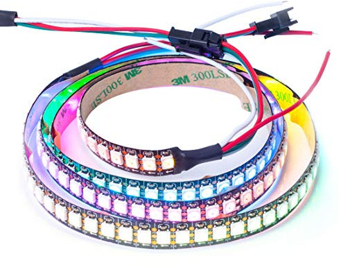 BTF-LIGHTING WS2812E Fili in lega ECO RGB 5050SMD Indirizzabile individualmente 1m 144 Pixel/m PCB nero flessibile Full Color LED Pixel Strip Dream Color IP30 Non impermeabile Progetti fai-da-te DC5V