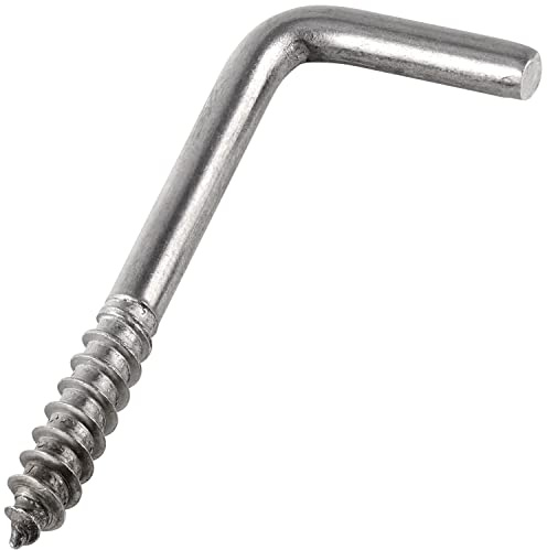 FASTON® Hakenschraube 4,5x50 mm Edelstahl A2 V2A (10 Stück) Deckenhaken Augbolzen Schraubhaken Hakenschrauben Winkelschrauben Holzschraube