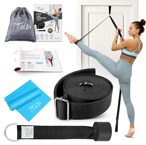 Dehnungsgurt mit Türanker & Widerstandsband – Verbessern Sie die Beinflexibilität für Splits, Ballett, Tanz, Cheerleading, Yoga & Gymnastik – Heim-Beinstrecker-Ausrüstung für alle Niveaus