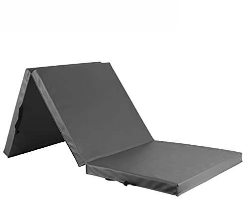 Turnmatte Weichbodenmatte PU. Leder Weiche Gymnastik Matte, Tri-Fold Folding Trainingsmatte, Geeignet zum Taumeln, Fitness, Yoga 180x60cm