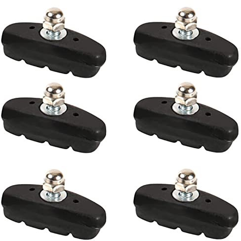 Bike Brake Pads Set, 3 Pairs Road Mountain Bicycle V-Brake Blocks Shoes with Hex Nut and Shims, 50mm