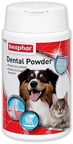 Beaphar | Anti-Plaque Dental Powder | For Dogs & Cats | Combats Plaque & Tartar | Prevents Bad Breath | Sprinkle on Food | 75g Tub