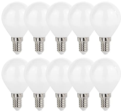 NCC-Licht 10x LED Lampe G45 Tropfen E14 1W 100lm Neutralweiß 4000K | LED Leuchtmittel aus satiniertem Glas, sachliches Licht ideal für Wohn- und Arbeitsbereiche