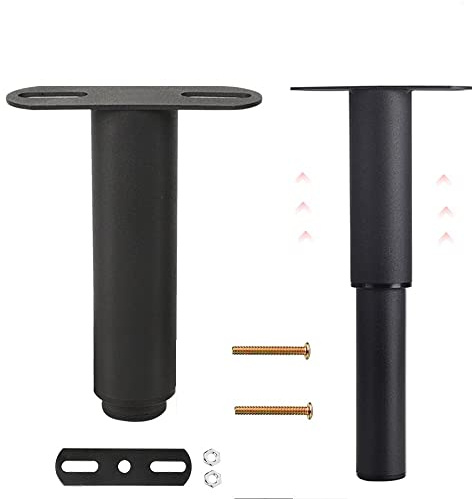 BUZIFU 1 Pcs Verstellbare Bettbeine 18-33cm Tischbeine verstellbar Möbelfüße Bett Ersatz Beine Strapazierfähig verstellbare Beine Einziehbar T-förmig Bettfüße für Bettrahmen Sofa