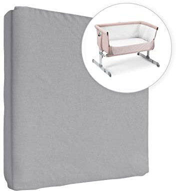 Drap-Housse en Jersey 100% Coton pour Matelas de Berceau 83 x 50 cm (Gris)