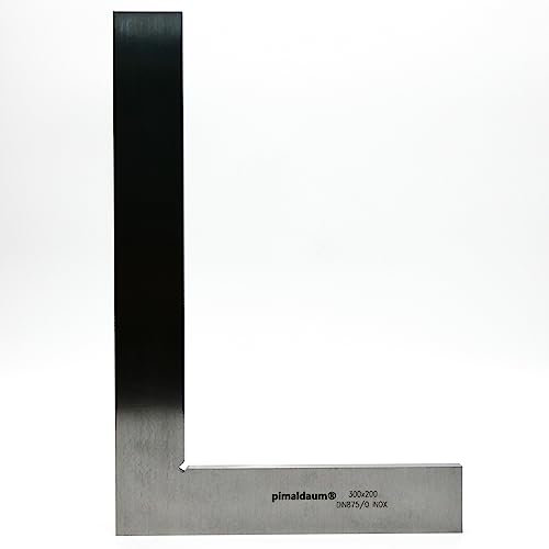 PIMALDAUM® Anschlagwinkel, 90°-Flachwinkel mit Schenkel nach DIN 875/0, Edelstahl, für Prüf-, Richt- und Anreißarbeiten im Maschinenbau, in der Schlosserei, Schreinerei etc. (Metall, 300x200 mm)