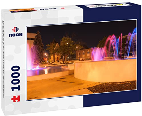 Noah Jigsaw Puzzle Fountains and Night Lights. Springfield, Illinois, USA 1000 Pieces
