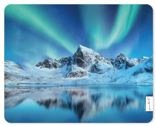 younikat Mauspad Polarlichter-Motiv I 24 x 19 cm I Mousepad in Standard-Größe I Qualitätsdruck auf Zellkautschuk I rutschfest wasserfest abwischbar I dv1247