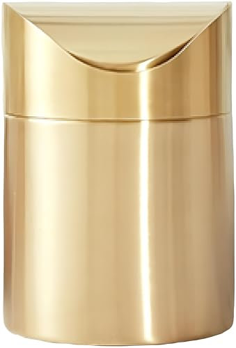 Kelepu Poubelle de table en acier inoxydable 304 avec couvercle, mini poubelle pour salle de bain, cuisine, bureau, facile à déplacer, poubelle design pour table