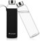 flintronic Bouteille d'eau en Verre, 550ml Bouteille en Verre, Bouteille d'eau en Borosilicate pour Enfant et Adultes, sans BPA, Réutilisable pour l'école, Gym, Sport, Voyage