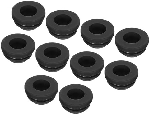 sourcing map 20Pcs Snap Rubber Grommet Plug Mount Dia 10mm ID 7mm Narrow Groove Width 2mm Seal Anti-Scratch for Electrical Box Cable Pipes Black