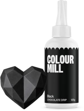 Colour Mill Choco Drip Schokoladen-Glasur, Black, 125g | Gebrauchsfertig, Perfekt für Drip Cakes, Schokoladenformen, Cake Pops, Macarons oder als Glasur über Eis und Keksen