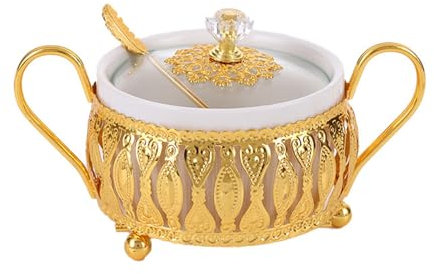 LVUNZJCA Azucarero Azucarero Azucarero Doble Soporte Base Cisne Soporte con Cuchara de Azúcar y Tapa para Cocina y Hogar