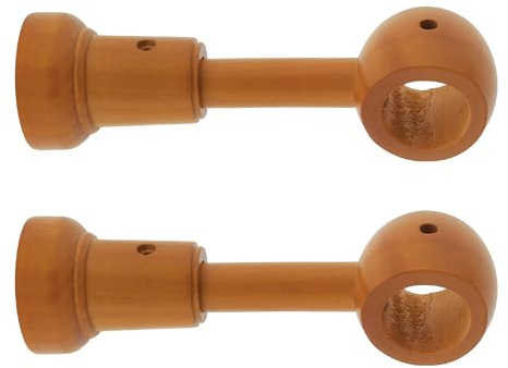 GIRASOLE HOME Staffa Lunga Regolabile 140-160mm in Legno per Aste di Diametro Fino a 28mm 2 Pezzi (Ciliegio)