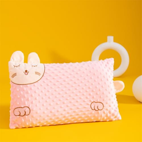 champracer Schlummerkids Kissen Original,Kinderkissen für Besserenund Gesünderen, Calmly Ergonomisch, Kawaii Tiere Kissen, Atmungsaktiv und Hautfreundlich （Mit Kopfkissenbezug） (Rosa,50 * 30 cm)