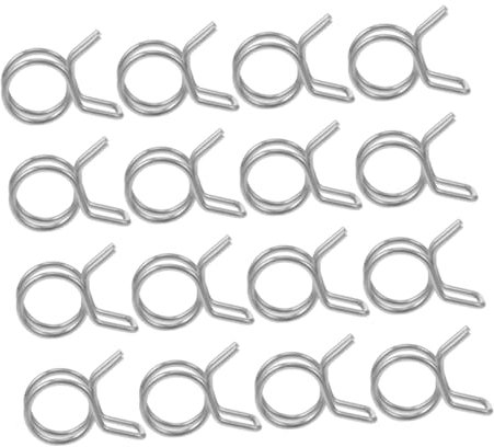 HYTROVE Stainless Steel Double Wire Spring Hose Clamps Assortment Kit for Fuel Line and Water Pipe 50pcs Inner Diameter 9mm Heavy Duty Adjustable Metal Clips for Garden and DIY