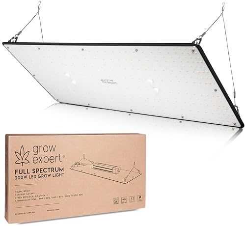 LED-odling 200 W – 60 cm x 30 cm – solcell för växter med Samsung LM301D LED Full Spectrum 660 nm rött ljus och 730 nm rött växtljus dimbart tillväxtljus