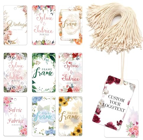 Personalisierte Geschenkanhänger, personalisierbar, personalisierbar, Ihr Logo/Text, kleine Karte, Party-Dekoration, Papier, Geschenk-Etiketten für Business, Geburtstag, Hochzeit