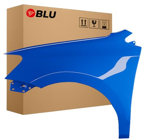 BLU Premium Kotflügel Passend für VW Volkswagen Polo 6R1 LD5E Links Blau | 2009-2017 | Vorderseite Vorne | Verzinkt & Lackiert | Einbaufertig