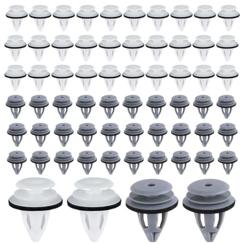 NOPKESV 60 Pièces Clips de Fixation Automobile, Set de Renforcement Pare-Chocs et Garniture de Porte, Universels de Retenue pour Véhicule, Rivets en Plastique, Agrafes, Auto, Panneaux pour Voitures