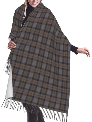 peiyeety Sciarpa con frange in cashmere e tartan Outlander - Sciarpe autunnali e invernali in tartan Fraser, il classico più morbido