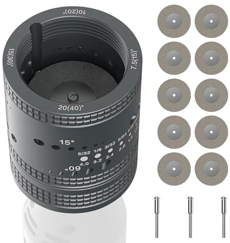 Wolfram Elektrodenschleifer, 8 Präzisionswinkel 15° 20° 30° 40° 45° 50° 55° 60° für 0.04 1.6 2.0 2.4 3.2 4.0 Elektroden mit 10 Schleifscheiben 3 CNC Spindeln Kompatibel mit WIG Schweißgerät