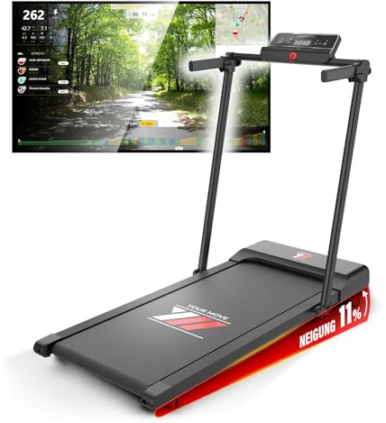 Your Move Elektrisches Laufband Klappbar für Zuhause und Büro, 12 km/h, Laufband Maxi 42 cm, Interaktive, 12 Programme, Italienische Marke, Mod. Next 1000 Treadmill Tapis YM