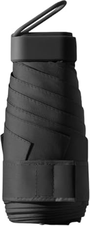 AYNKH Mini Travel Folding Umbrella - Black, Windproof, UPF 50+ UV Protection, Compact Lightweight for Purse/Pocket, Sun & Rain Umbrella for Men, Women, Kids
