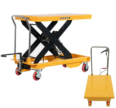 Scherenhebebühne, Hydraulischer Hubtisch, Einzelscheren-Hubtischwagen, Robuster Stahlrahmen & rutschfeste Platte, Manueller Doppel-Scherenhubtisch, Für Fabriklager-Supermarkt,1500kg