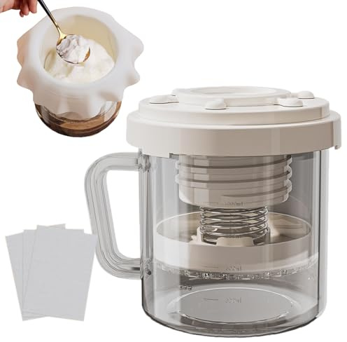 Joghurtsieb, 2 Liter wiederverwendbarer Joghurtbereiter-Filter mit Deckel für einfachen hausgemachten, multifunktionales Küchenwerkzeug, Schlafsaal, Wohnung, Restaurant, Hotel und
