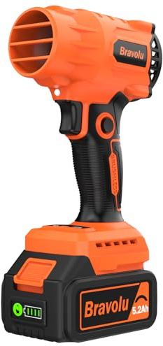 Soffiatore a Batteria, Mini Soffiatore Foglie Elettrico, con Batteria da 5200 mAh e Caricabatteria, Velocità Aria Max 200 km/h, Regolazione Variabile Della Velocità