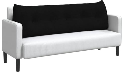 vidaXL Rücken Kissen Schwarz 160 x 24 x 50 cm Stoff, Stylisches Wohnzimmer, Funktionales Rücken Kissen, Bequeme Kissen, Abnehmbare Bezüge, Innenunterstützung, Dekoratives Textilaccessoire