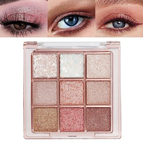 BelleVive Matt schimmerndes Nude-Braun-Lidschatten-Palette, Make-up, langanhaltender, wasserfester Lidschatten, 9 mischbare Farbtöne in glatten, matten und schimmernden Finishes, 02#