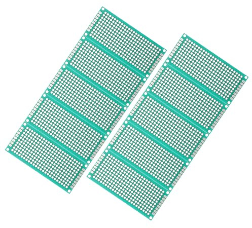 SEWACC Circuit Imprimé Double Face Professionnel Vert 3x7 PCB en Étain Fiable pour Projets DIY Plaque D'essai, Lot de 10 Pièces